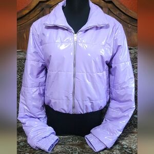 CLEARANCE! Purple Patent Leather Jacket (cropped) NWOT